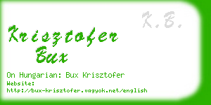 krisztofer bux business card